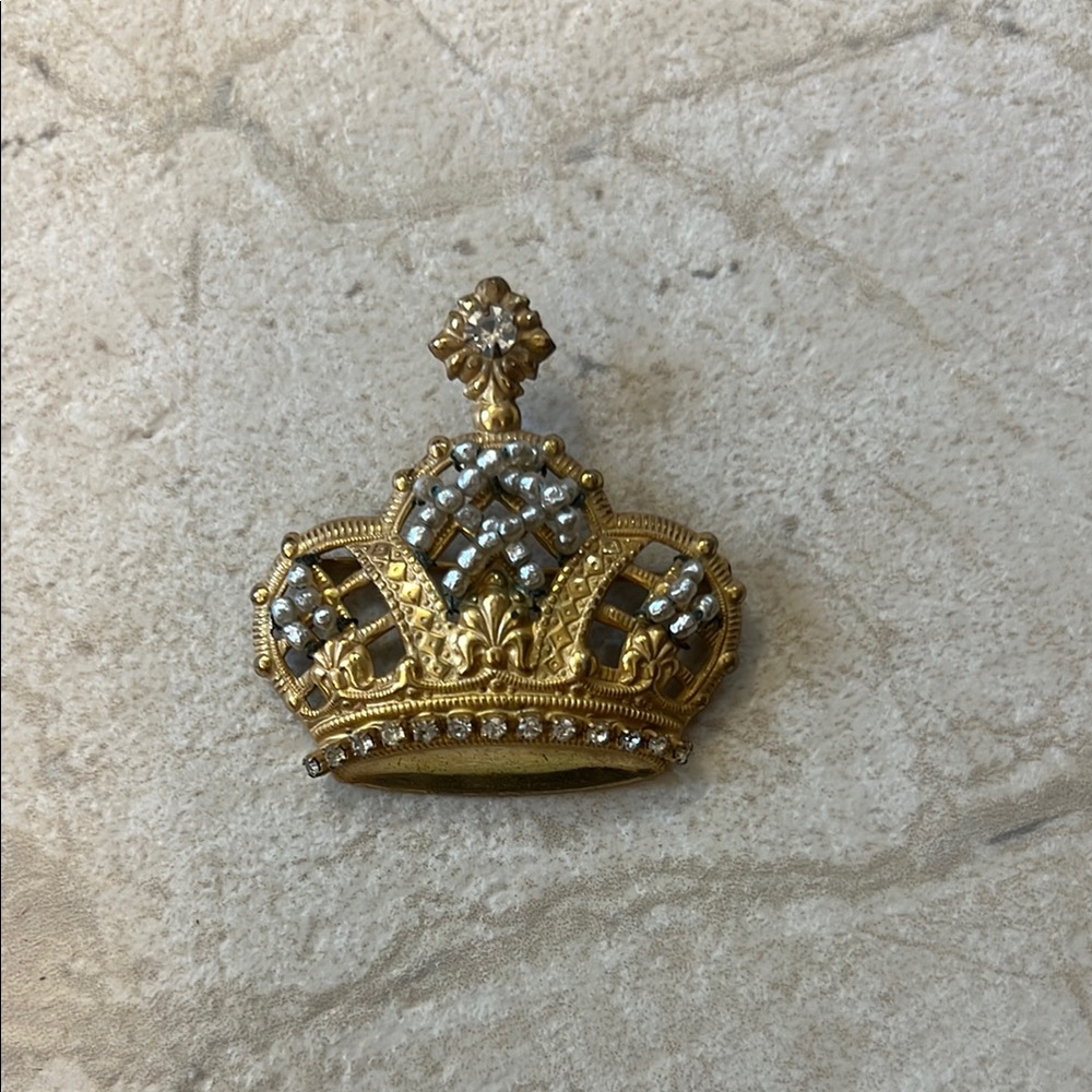Miriam Haskell Rare Brooch Large Crown